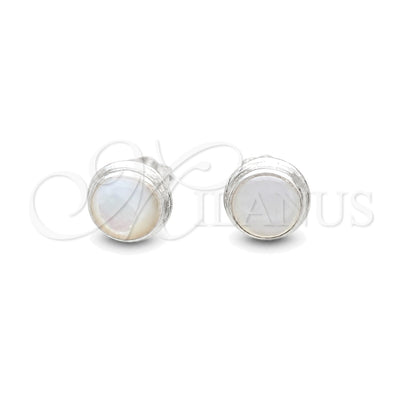 Sterling Silver Stud Earring, Ball Design, with Ivory Mother of Pearl, Polished, Silver Finish, 02.410.0002.1 for wholesale, main product view