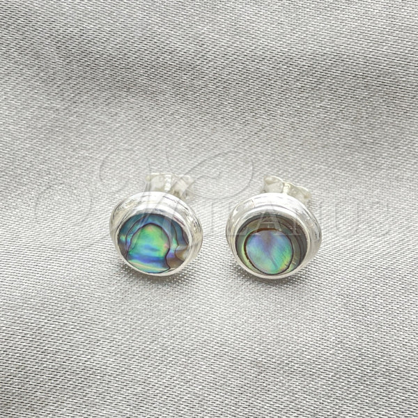 Sterling Silver Ring — Stud Earring Ball Design with Volcano Opal Polished — main product view — SKU 152102 | Plata 925 anillo — Stud Earring Ball diseño with Volcano Opal pulido — SKU 152102