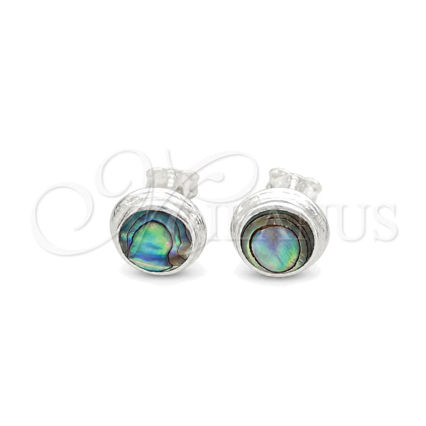 Sterling Silver Stud Earring, Ball Design, with Volcano Opal, Polished, Silver Finish, 02.410.0002.2