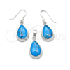 Sterling Silver Earring and Pendant Adult Set, with Bermuda Blue Opal, Polished, Silver Finish, 10.410.0001