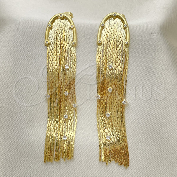 Gold Filled Ring — Long Earring with White Crystal Diamond Cutting 02. — alternate product view — SKU 152119 | Oro Laminado anillo — Long Earring with cristal blanco Diamond Cutting 02. — SKU 152119