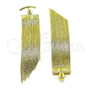 Oro Laminado Long Earring, Gold Filled Style Diamond Cutting Finish, Golden Finish, 02.341.0143