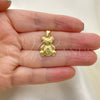 Oro Laminado Fancy Pendant, Gold Filled Style Teddy Bear Design, Polished, Golden Finish, 05.341.0072