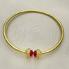 Oro Laminado Individual Bangle, Gold Filled Style with Garnet Crystal and White Micro Pave, Polished, Golden Finish, 07.341.0049.1 (03 MM Thickness, One size fits all)