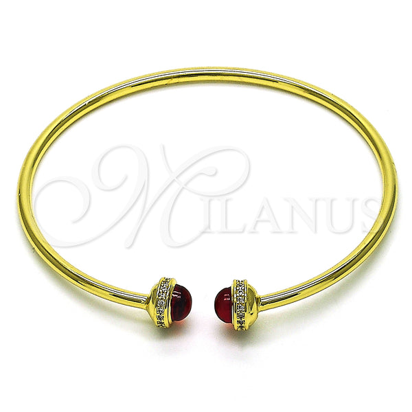Gold Filled Jewelry — Individual Bangle with Garnet Crystal and White Micro — main product view — SKU 152126 | Oro Laminado joyería — Individual Bangle with Garnet cristal and blanco Micro — SKU 152126