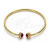 Oro Laminado Individual Bangle, Gold Filled Style with Garnet Crystal and White Micro Pave, Polished, Golden Finish, 07.341.0049.1 (03 MM Thickness, One size fits all)