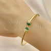 Oro Laminado Individual Bangle, Gold Filled Style with Green Crystal and White Micro Pave, Polished, Golden Finish, 07.341.0049.2 (03 MM Thickness, One size fits all)