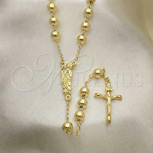 Gold Filled Jewelry — Medium Rosary San Judas and Crucifix Design Polished — main product view — SKU 152135 | Oro Laminado joyería — Medium Rosary San Judas and Crucifix diseño pulido — SKU 152135