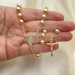 Gold Filled Jewelry — Medium Rosary Sagrado Corazon de Maria and Crucifix — alternate product view — SKU 152136 | Oro Laminado joyería — Medium Rosary Sagrado Corazon de Maria and Crucifix — SKU 152136