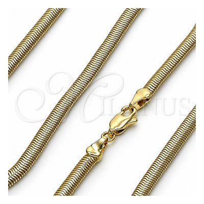 Oro Laminado Basic Necklace, Gold Filled Style Rat Tail Design, Polished, Golden Finish, 04.213.0271.18 (04 MM Thickness, 18 Inches Length)