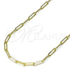 Oro Laminado Basic Necklace, Gold Filled Style Paperclip Design, Polished, Golden Finish, 04.213.0274.18 (03 MM Thickness, 18 Inches Length)