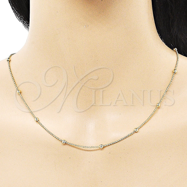 Gold Filled Necklace — Basic Necklace Polished 04. 01 MM Thickness 18 — alternate product view — SKU 152145 | Oro Laminado collar — básico Necklace pulido 04. 01 MM Thickness 18 — SKU 152145