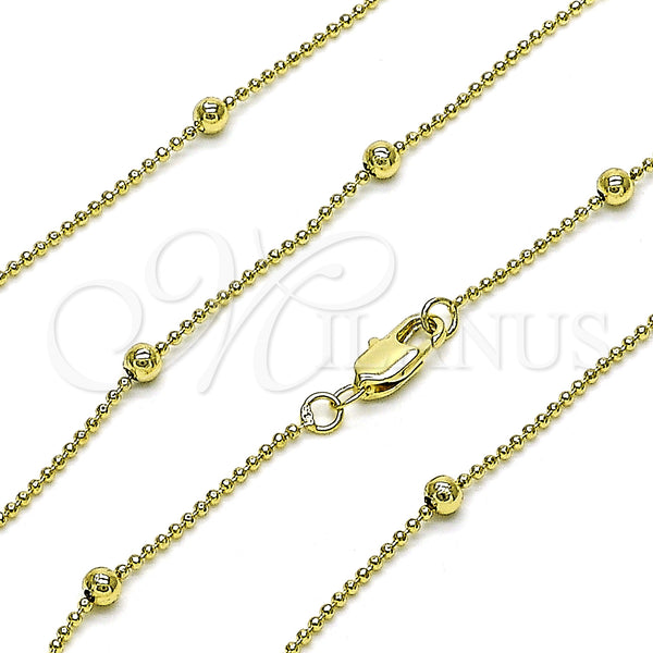 Gold Filled Necklace — Basic Necklace Polished 04. 01 MM Thickness 18 — main product view — SKU 152145 | Oro Laminado collar — básico Necklace pulido 04. 01 MM Thickness 18 — SKU 152145
