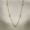 Oro Laminado Basic Necklace, Gold Filled Style Rolo and Charm Bar Design, Polished, Golden Finish, 04.213.0277.18 (02 MM Thickness, 18 Inches Length)