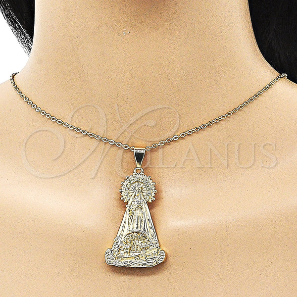 Gold Filled Pendant — Religious Pendant Caridad del Cobre Design with Light — alternate product view — SKU 152167 | Oro Laminado dije — Religious Pendant Caridad del Cobre diseño with Light — SKU 152167