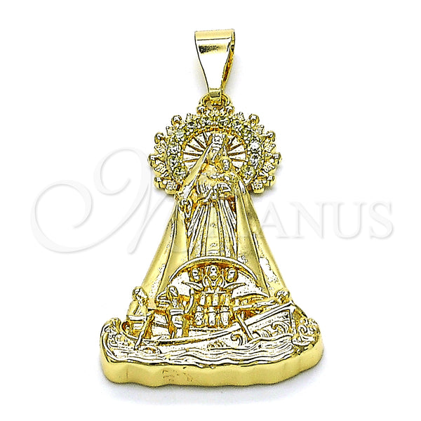 Gold Filled Pendant — Religious Pendant Caridad del Cobre Design with Light — main product view — SKU 152167 | Oro Laminado dije — Religious Pendant Caridad del Cobre diseño with Light — SKU 152167