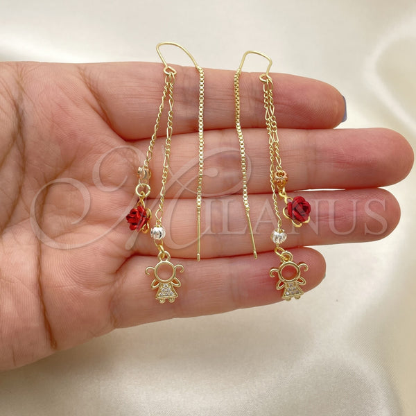 Gold Filled Ring — Threader Earring Little Girl and Flower Design with — alternate product view — SKU 152172 | Oro Laminado anillo — Threader Earring Little Girl and flor diseño with — SKU 152172