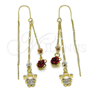 Gold Filled Ring — Threader Earring Little Girl and Flower Design with — main product view — SKU 152172 | Oro Laminado anillo — Threader Earring Little Girl and flor diseño with — SKU 152172