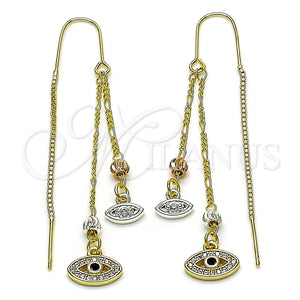 Gold Filled Ring — Threader Earring Evil Eye Design with White Micro — main product view — SKU 152174 | Oro Laminado anillo — Threader Earring Evil Eye diseño with blanco Micro — SKU 152174