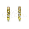 Oro Laminado Huggie Hoop, Gold Filled Style Polished, Tricolor, 02.26.0299.15