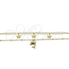 Oro Laminado Fancy Necklace, Gold Filled Style Dolphin and Star Design, with Ivory Pearl, Polished, Golden Finish, 04.213.0287.16 (02 MM Thickness, 16 Inches Length)