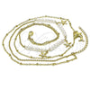 Oro Laminado Fancy Necklace, Gold Filled Style Dolphin and Star Design, with Ivory Pearl, Polished, Golden Finish, 04.213.0287.16 (02 MM Thickness, 16 Inches Length)