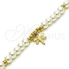 Oro Laminado Fancy Bracelet, Gold Filled Style Dragon-Fly and Ball Design, with Ivory Pearl, Polished, Golden Finish, 03.405.0019.07 (06 MM Thickness, 7 Inches Length)