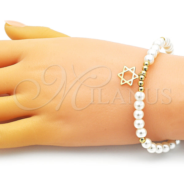 Gold Filled Bracelet — Fancy Bracelet Judaica and Star of David Design — alternate product view — SKU 152221 | Oro Laminado brazalete — elegante Bracelet Judaica and estrella of David diseño — SKU 152221