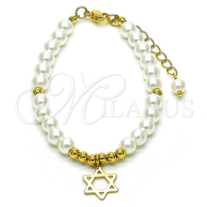 Gold Filled Bracelet — Fancy Bracelet Judaica and Star of David Design — main product view — SKU 152221 | Oro Laminado brazalete — elegante Bracelet Judaica and estrella of David diseño — SKU 152221