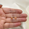 Oro Laminado Stud Earring, Gold Filled Style with Garnet Cubic Zirconia, Polished, Golden Finish, 02.213.0358.1