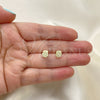 Oro Laminado Stud Earring, Gold Filled Style with Light Yellow Cubic Zirconia, Polished, Golden Finish, 02.213.0358.6