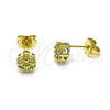 Oro Laminado Stud Earring, Gold Filled Style with Light Yellow Cubic Zirconia, Polished, Golden Finish, 02.213.0358.6