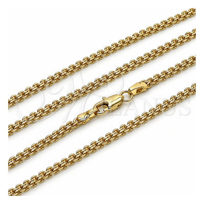 Oro Laminado Basic Necklace, Gold Filled Style Bismark Design, Polished, Golden Finish, 04.213.0262.20 (Thickness, 20 Inches Length)