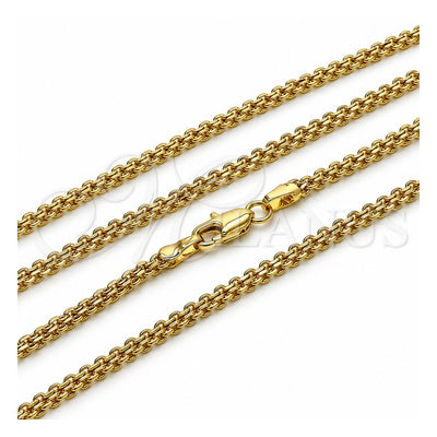Oro Laminado Basic Necklace, Gold Filled Style Bismark Design, Polished, Golden Finish, 04.213.0262.24 (03 MM Thickness, 24 Inches Length)