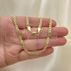Oro Laminado Basic Necklace, Gold Filled Style Bismark Design, Polished, Golden Finish, 04.213.0263.24 (04 MM Thickness, 24 Inches Length)