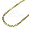 Oro Laminado Basic Necklace, Gold Filled Style Bismark Design, Polished, Golden Finish, 04.213.0263.24 (04 MM Thickness, 24 Inches Length)