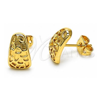 Oro Laminado Stud Earring, Gold Filled Style Polished, Golden Finish, 02.342.0262