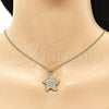 Oro Laminado Earring and Pendant Adult Set, Gold Filled Style Star Design, with White Micro Pave and White Cubic Zirconia, Polished, Golden Finish, 10.344.0030