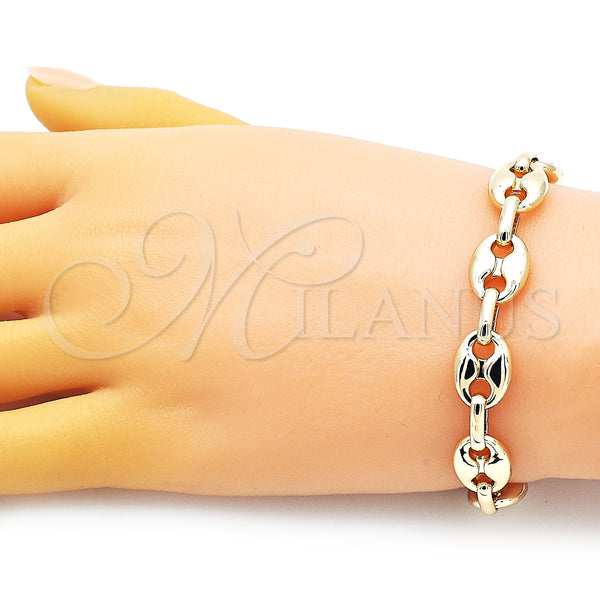 Gold Filled Bracelet — Fancy Bracelet Puff Mariner Design Polished 04. Thickness — alternate product view — SKU 152282 | Oro Laminado brazalete — elegante Bracelet Puff Mariner diseño pulido 04. Thickness — SKU 152282