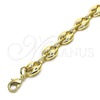 Oro Laminado Fancy Bracelet, Gold Filled Style Puff Mariner Design, Polished, Golden Finish, 04.372.0002.08 (Thickness, 8 Inches Length)