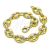 Oro Laminado Fancy Bracelet, Gold Filled Style Puff Mariner Design, Polished, Golden Finish, 04.372.0002.08 (Thickness, 8 Inches Length)