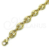 Oro Laminado Fancy Anklet, Gold Filled Style Puff Mariner Design, Polished, Golden Finish, 04.372.0002.10 (Thickness, 10 Inches Length)