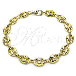 Gold Filled Anklet — Fancy Anklet Puff Mariner Design Polished 04. Thickness — main product view — SKU 152283 | Oro Laminado tobillera — elegante Anklet Puff Mariner diseño pulido 04. Thickness — SKU 152283