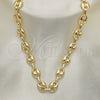 Oro Laminado Fancy Necklace, Gold Filled Style Puff Mariner Design, Polished, Golden Finish, 04.372.0002.24 (Thickness, 24 Inches Length)