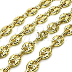 Gold Filled Necklace — Fancy Necklace Puff Mariner Design Polished 04. Thickness — main product view — SKU 152284 | Oro Laminado collar — elegante Necklace Puff Mariner diseño pulido 04. Thickness — SKU 152284