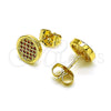 Gold Filled Ring — Stud Earring with Garnet Micro Pave Polished 02. — alternate product view — SKU 152285 | Oro Laminado anillo — Stud Earring with Garnet Micro Pave pulido 02. — SKU 152285