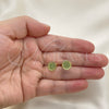 Oro Laminado Stud Earring, Gold Filled Style with Green Micro Pave, Polished, Golden Finish, 02.344.0125.2