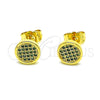 Gold Filled Ring — Stud Earring with Green Micro Pave Polished 02. — alternate product view — SKU 152286 | Oro Laminado anillo — Stud Earring with Green Micro Pave pulido 02. — SKU 152286