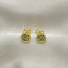 Gold Filled Ring — Stud Earring with Green Micro Pave Polished 02. — alternate product view — SKU 152286 | Oro Laminado anillo — Stud Earring with Green Micro Pave pulido 02. — SKU 152286