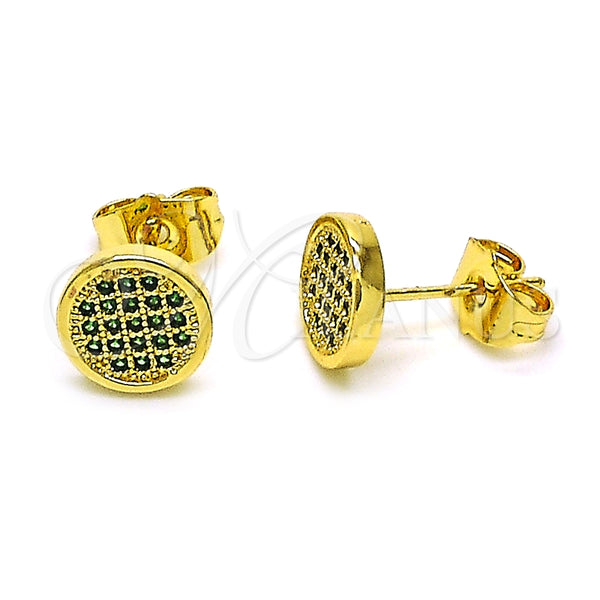 Gold Filled Ring — Stud Earring with Green Micro Pave Polished 02. — alternate product view — SKU 152286 | Oro Laminado anillo — Stud Earring with Green Micro Pave pulido 02. — SKU 152286